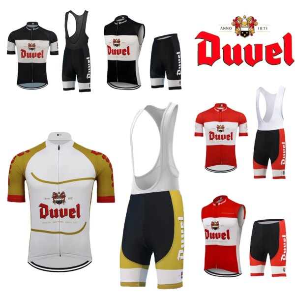 DUVEL BEER Maillot Ciclismo Hombre manga corta Bib Shorts Gel transpirable Pad Ciclismo Jersey conjunto una variedad de estilos puede elegir