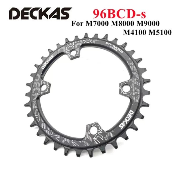 Deckas 96bcd plato redondo de bicicleta de montaña BCD 96mm 32/34/36/38T piezas de placa de corona para manivela de bicicleta M7000 M8000 M4100 M5100