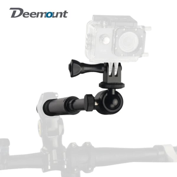 Deemount-Palo de Selfie para bicicleta, montaje en manillar para Gopro Insta360, 27-113cm de longitud, ajustable, 60-95mm, soporte de montaje para teléfono de ciclismo