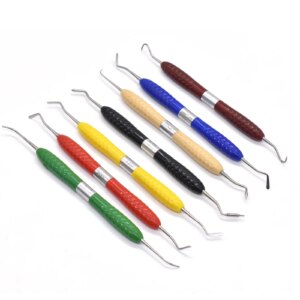 Kit de restauración estética de relleno de resina Dental, cuchillo con mango de silicona, equipo de reparación de relleno compuesto, espátula, herramientas dentales