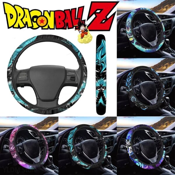 Dragon Ball Vegeta Motors Funda para volante antideslizante Moda tendencia Coche Auto Decoración interior Accesorios Regalo de cumpleaños Nuevo