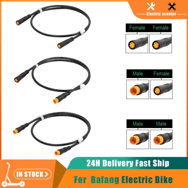 Cable de extensión de acelerador de pulgar con Sensor de 3 pines para bicicleta eléctrica BAFANG, Cables conectores de Motor macho a hembra impermeables