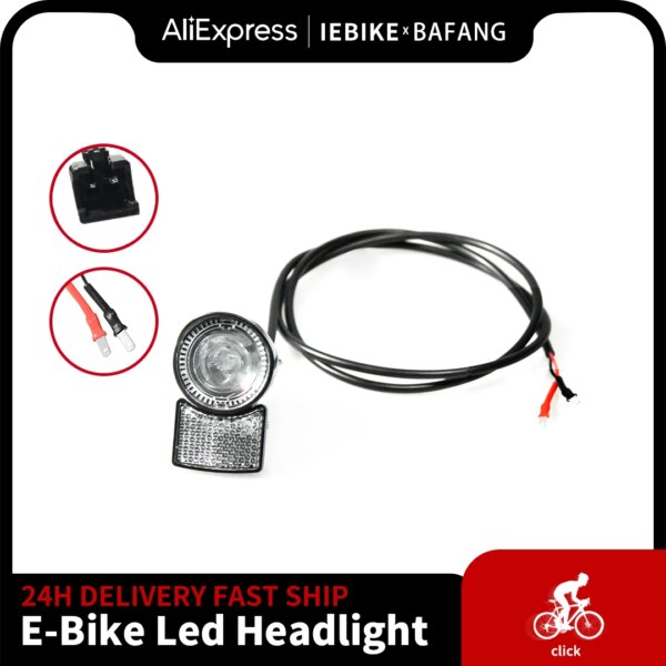 Luz para bicicleta eléctrica, foco de proyección frontal de 6V para motor Bafang BBS, faro impermeable 2 en 1, accesorios para faros de coche