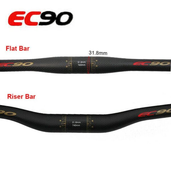 Manillar de fibra de carbono EC90, manillar de bicicleta de montaña, elevador de 25,4/31,8 MM/barra plana 660/680/700/720/740/760, accesorios para MTB