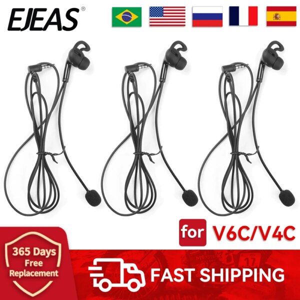 EJEAS-auriculares internos V6C/V4C para árbitro, intercomunicador para juez FBIM, auriculares completos y dobles para árbitro de fútbol