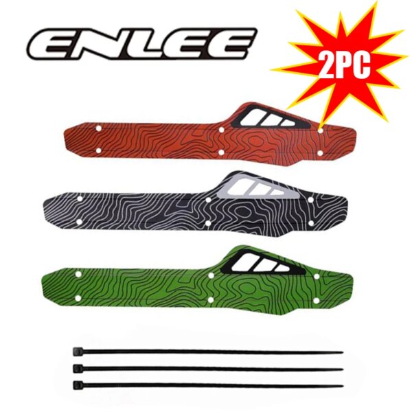 ENLEE-Protector de cadena para cuadro de bicicleta, almohadilla protectora para cadena de bicicleta de montaña y carretera, cubierta protectora para horquilla delantera, 3 correas de montaje