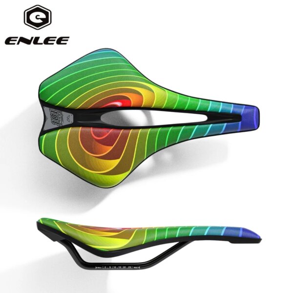 ENLEE-asiento hueco para bicicleta, ultraligero, con personalidad, tendencia, nariz corta, cojín para sillín de bicicleta de montaña y carretera
