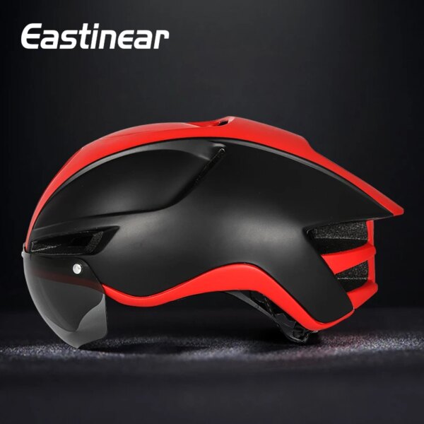 Eastinear 2023 nuevo casco de bicicleta de montaña de carretera para hombres adultos deportes al aire libre sombrero de seguridad en ciclismo con gafas de luz trasera de carga LED