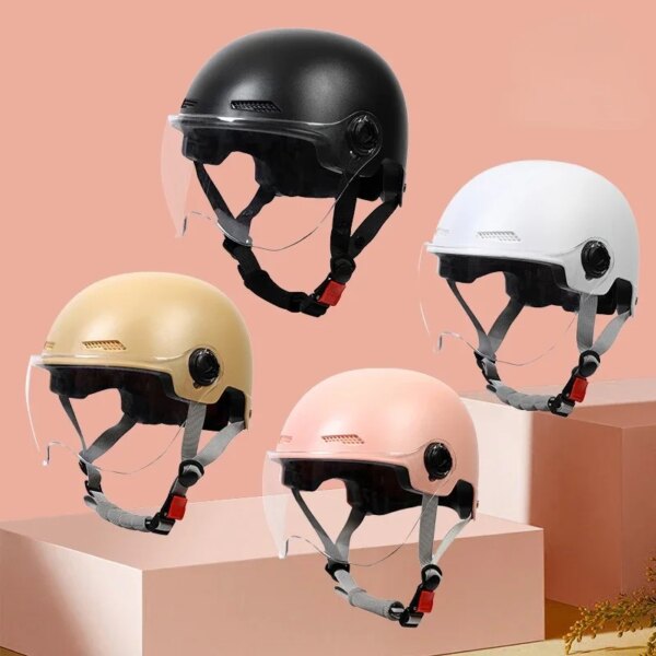 Casco de bicicleta eléctrica para hombres y mujeres, protección solar de verano, cómodo, transpirable, cuatro estaciones, tamaño eléctrico Universal ajustable