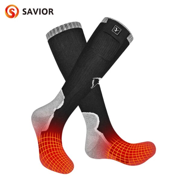 Calcetines calentados eléctricos Calcetines térmicos de invierno Batería calentada Control de temperatura de 3 niveles para hombres y mujeres