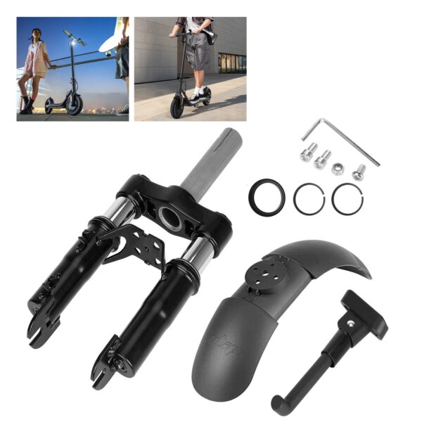 Amortiguador para patinete eléctrico con soporte y guardabarros Compatible con patinete eléctrico Ninebot F20 F25 F30 F40 F2Plus