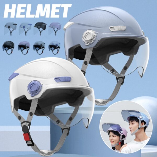 Casco de vehículo eléctrico, cascos de motocicleta de verano para hombres y mujeres, casco de motocicleta, accesorios de ciclismo para Scooters, bicicleta eléctrica