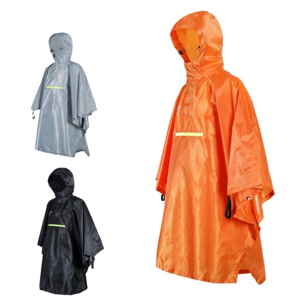 Poncho ligero de emergencia para ciclismo, capa a prueba de lluvia para exteriores, Poncho, abrigo, tira reflectante para acampar, impermeable con capucha