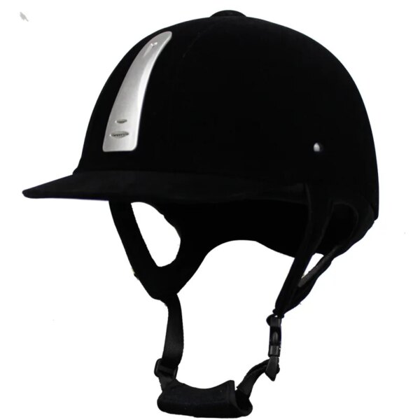 Casco ecuestre Unisex, casco clásico de terciopelo para montar a caballo, equipo para caballos, casco de ciclismo, gorra protectora ajustable de 54-62cm