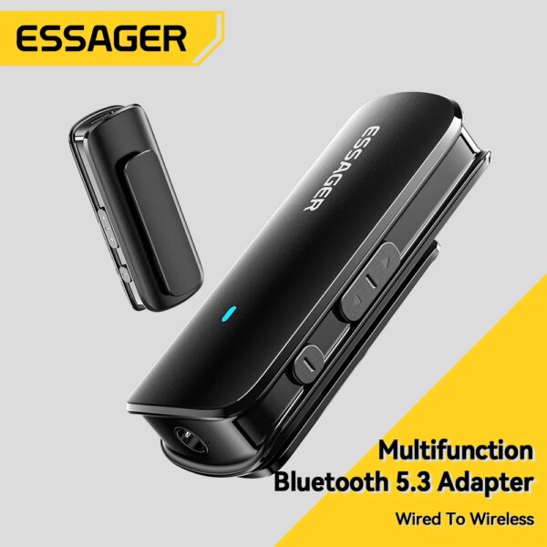 Essager-adaptador multifuncional Bluetooth 5,3, conector auxiliar inalámbrico de 3,5mm, estéreo para auriculares, teléfonos, TV, receptor de Audio para coche