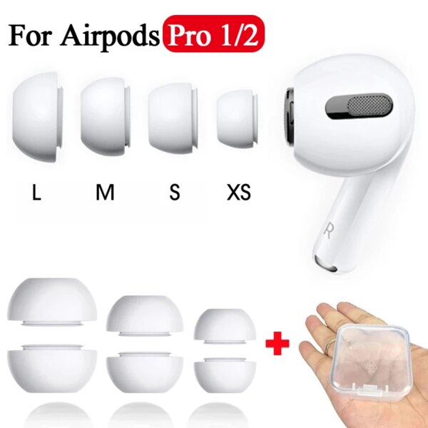 Para Apple AirPods Pro 1/2 generación auriculares de silicona suave tapones para los oídos reemplazo para Air Pods Pro accesorios para auriculares