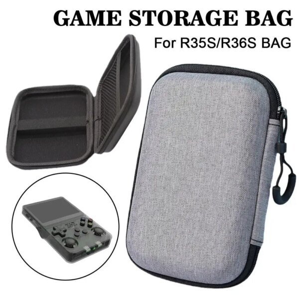 Bolsa de almacenamiento para juegos R36S/R35S, tela EVA para consola de juegos R36S/R35S, bolsa de almacenamiento, accesorios para juegos en negro y gris