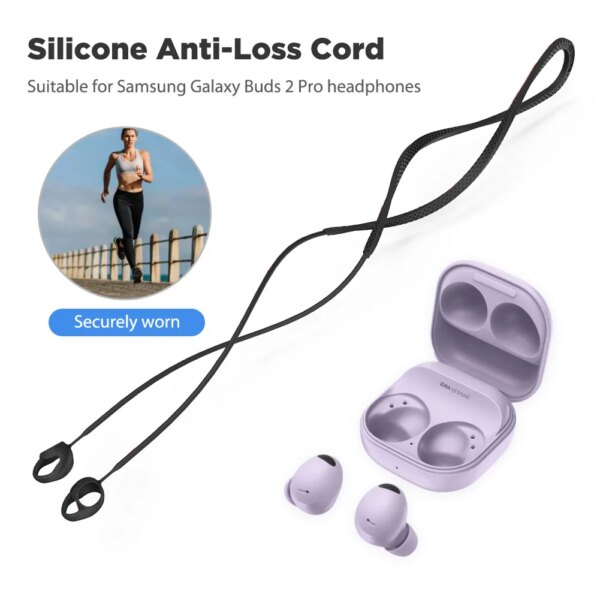 Para Samsung Galaxy Buds 2 Pro auriculares inalámbricos de silicona antipérdida correa para el cuello cordón auriculares accesorios para auriculares