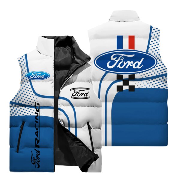 Chaleco sin mangas con estampado de coche Ford, moda urbana, chaleco Harajuku y2k con forro de algodón, chalecos personalizados de gran tamaño para exteriores, S-6XL