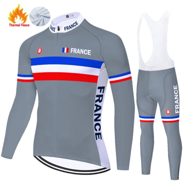 Francia invierno térmico polar ciclismo ropa de bicicleta джерси Bermudas equipo de ciclismo mtb jersey wielerkleding heren