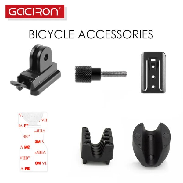 GACIRON-Soporte Universal para manillar, luz para bicicleta de carretera, accesorios para lámpara, pegatinas 3M/Base/tuercas de tornillo