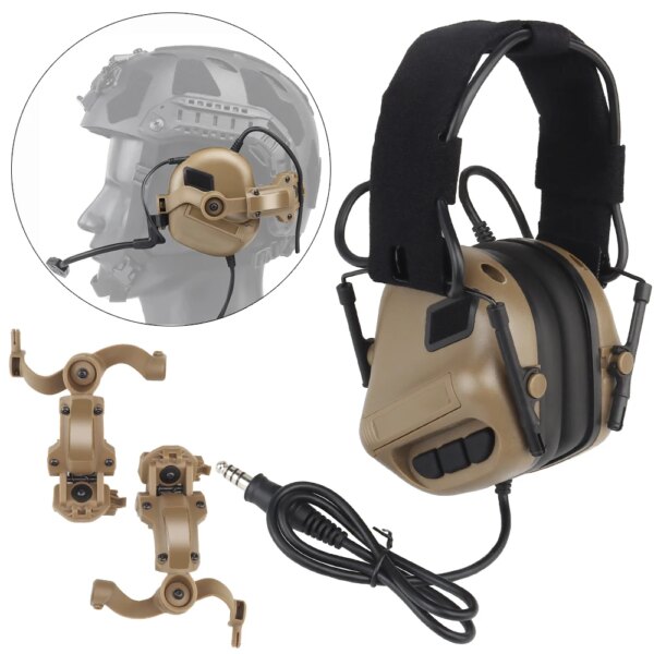 Auriculares tácticos militares GEN 5, auriculares con reducción de ruido para caza y tiro, auriculares para casco rápido Airsoft OPS Wendy M-LOK Arc