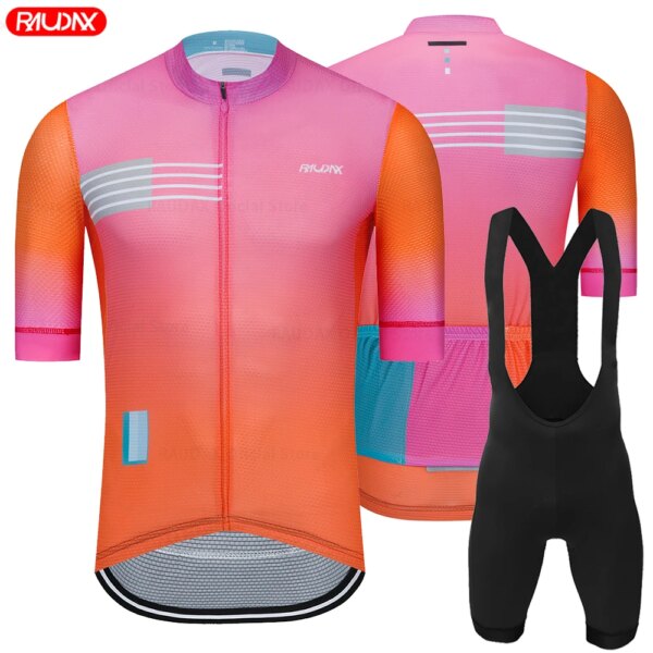 GOBIKEFUL RAPHAFUL Conjuntos de Jersey de manga corta Ropa Ciclismo Hombre Ropa de Ciclismo de verano Pantalones cortos con pechera de triatlón traje uniforme de bicicleta