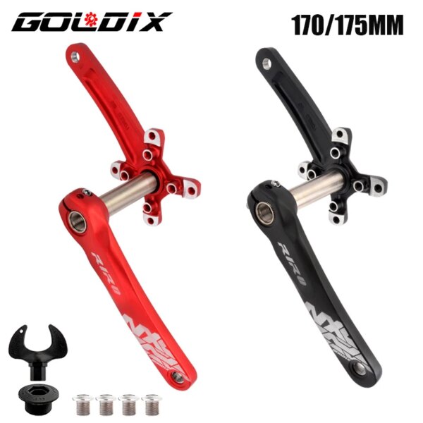 GOLDIX-manivela de bicicleta 104/64 BCD, 170mm, 175mm, manivela de aleación de aluminio para bicicleta de montaña, bielas integradas, pieza de bielas de bicicleta de velocidad 8/9/10/11