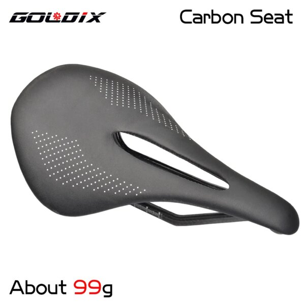 GOLDIX MTB sillín de bicicleta de carretera 240x143mm fibra de carbono ultraligero cuero súper ligero 96g 7x9 riel de carbono