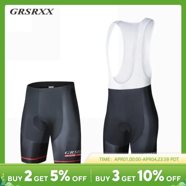 GRSRXX-pantalones cortos de Ciclismo antideslizantes para hombre, pantalones cortos para bicicleta, almohadilla 5D a prueba de golpes, transpirables, Culote para bicicleta