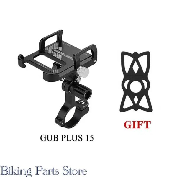 GUB PLUS 15 soporte para teléfono móvil de bicicleta soporte de montaje fijo motocicleta bicicleta eléctrica soporte de manillar giratorio de 360 ​​grados