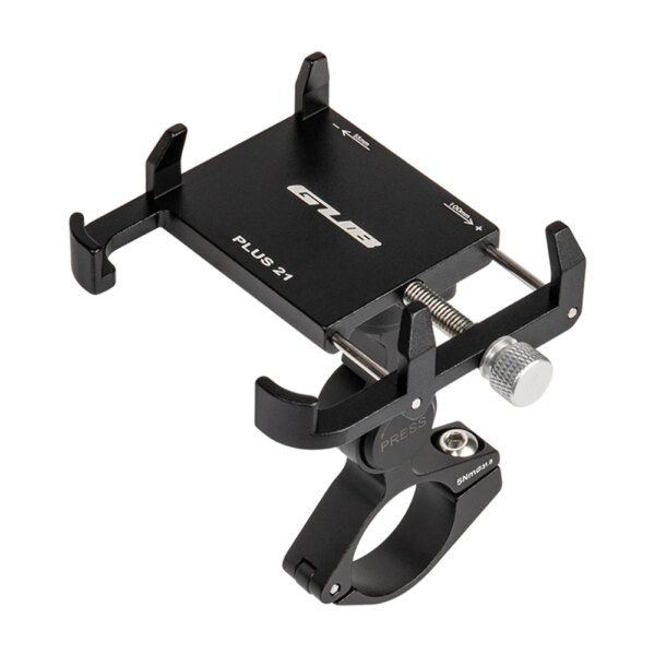 Soporte de teléfono GUB PLUS 21 de aleación de aluminio para motocicleta y bicicleta, soporte giratorio ajustable antideslizante para manillar de 22,2-31,8mm