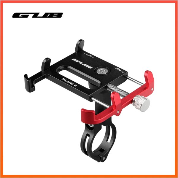 GUB Plus 6 aleación de aluminio MTB motocicleta bicicleta soporte de bicicleta soporte de Clip de vástago de 360 ​​grados se adapta a teléfono móvil GPS de 3,5 - 6,2 pulgadas