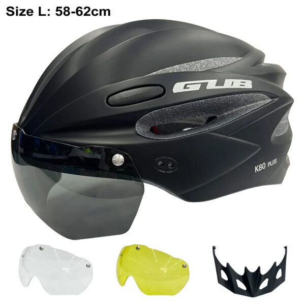 GUB-cascos de seguridad en ciclismo ultraligeros para exteriores, casco de bicicleta para motocicleta, visera de lente magnética, Casco de Bicicleta de carretera de montaña para adultos