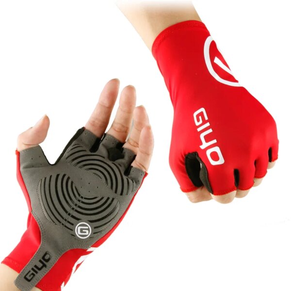 Giyo-Guantes de medio dedo para Ciclismo, manoplas antideslizantes para bicicleta de carreras y de carretera