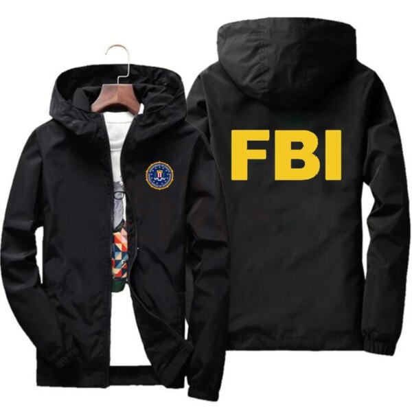 Chaqueta gráfica con diseño del FBI para hombre y mujer, chaqueta de moda estampada para primavera y otoño, cazadora fina de policía de EE. UU., 2023