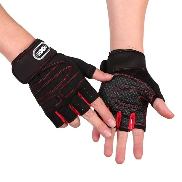 Guantes de gimnasio para hombre y mujer, muñequera para levantamiento de pesas, entrenamiento deportivo, ejercicio, ciclismo, a prueba de golpes