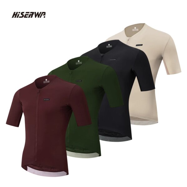 HISERWA-Camiseta de ciclismo para hombre, camiseta de verano para bicicleta de montaña, Culote de ciclista de alta calidad, manga UPF 50+, ropa para bicicleta de carretera, 2023