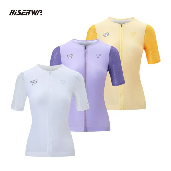 HISERWA 2024 Jersey de Ciclismo para mujer MTB ropa de bicicleta de carretera de manga corta verano transpirable camiseta de bicicleta de montaña Ciclismo