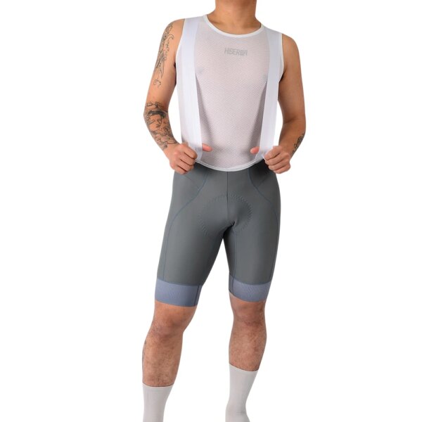 HISERWA-pantalones cortos con pechera para ciclismo para hombre, pantalón para bicicleta de montaña al aire libre, medias acolchadas de 7 horas de paseo, pantalones cortos con pechera de ciclismo para hombre de secado rápido