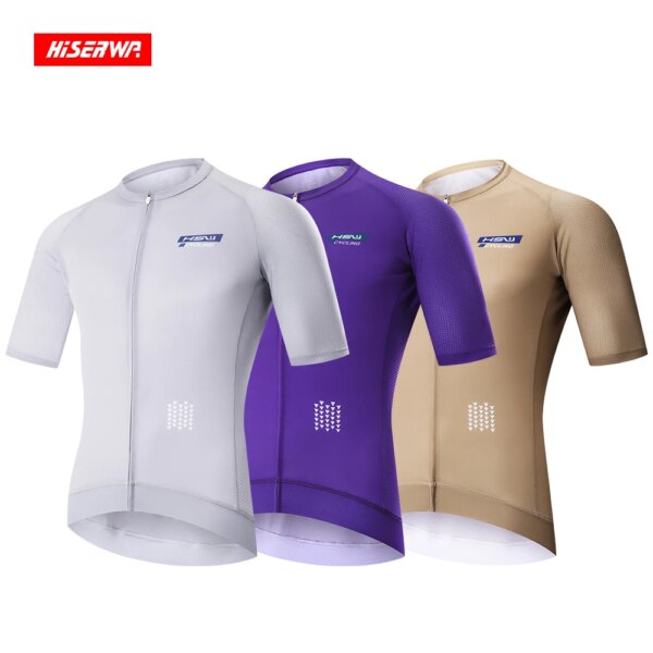 HISERWA-Camiseta de bicicleta nueva, camiseta de manga corta para ciclismo, camiseta de carreras para equipo profesional, camisetas ligeras y transpirables de secado rápido