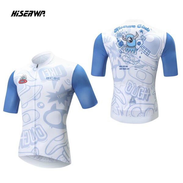 HISERWA verano Ciclismo Jersey transpirable de secado rápido manga corta Ciclismo Jersey MTB bicicletas ropa Maillot Ciclismo Hombre Pro