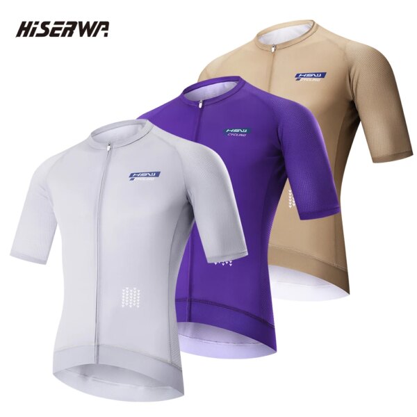 HISERWA, camiseta de Ciclismo de verano para equipo profesional MTB, camiseta para bicicleta de carretera, ropa ligera y transpirable de manga corta para Ciclismo para Hombre