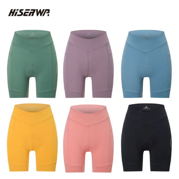 HISERWA, pantalones cortos de ciclismo de verano para mujer, pantalones cortos acolchados de Gel 3D a prueba de golpes para bicicleta, pantalones cortos transpirables para bicicleta de montaña y carretera, pantalones deportivos para montar en bicicleta