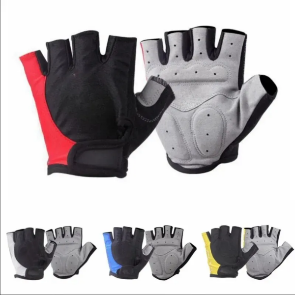 Guantes de ciclismo de medio dedo para hombre y mujer, antideslizantes, transpirables, para verano, guantes para bicicleta, deportes sin dedos, guantes de entrenamiento de gimnasia para bicicleta