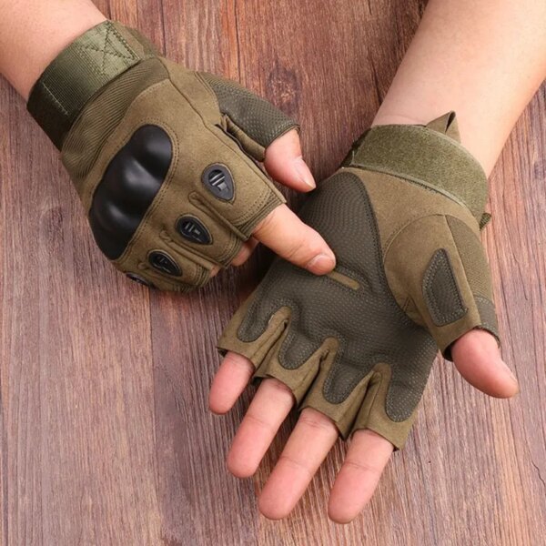 Guantes de medio dedo para hombre, guantes tácticos militares para exteriores, tiro deportivo, caza, Airsoft, guantes para ciclismo y motocicleta, guantes para bicicleta