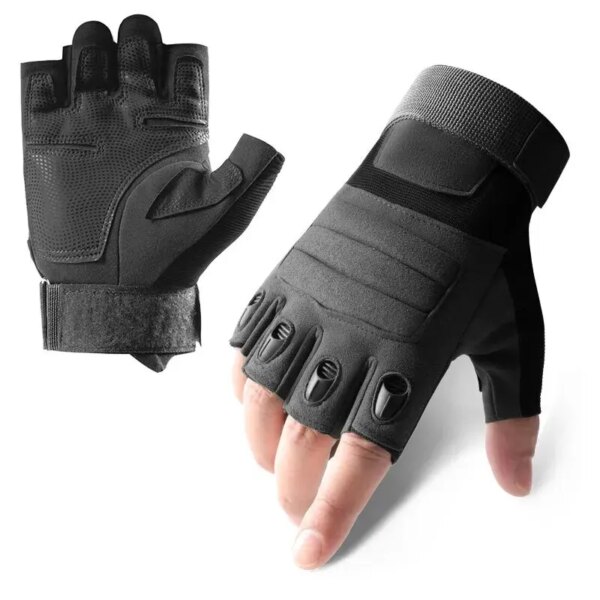 Guantes tácticos de medio dedo para hombre, guantes militares para exteriores, senderismo, motocicleta, deportes de ciclismo, guantes para caza y tiro, guantes Airsoft