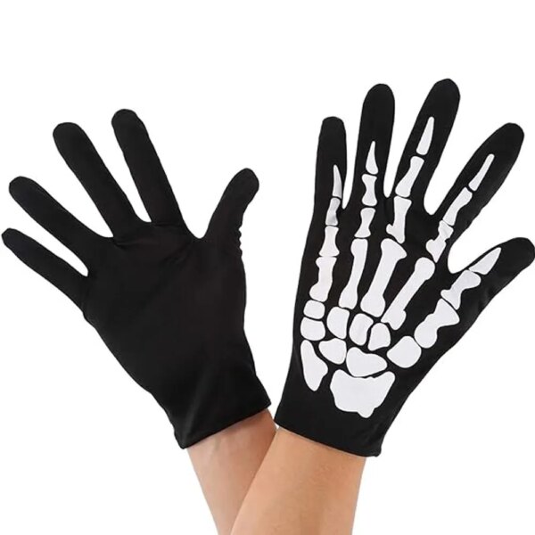 Guantes de calavera de Halloween, ligeros, dedo completo, esqueleto, guantes de ciclismo, disfraz, equipo de cosplay, accesorios para hombres, mujeres y niños