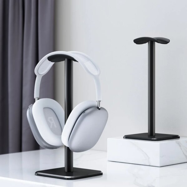 Soporte para auriculares, soporte de aleación de aluminio, soporte para auriculares Bluetooth, colgador para jugadores, para TV, PC, estante de exhibición de escritorio