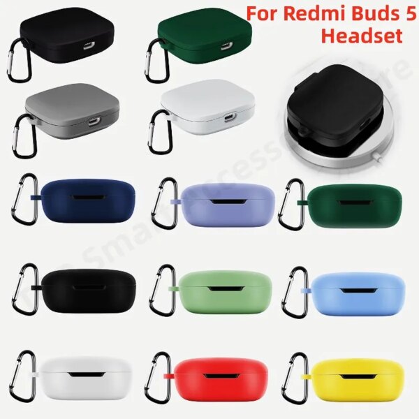 Funda protectora de auriculares para Xiaomi Redmi Buds 5/4 Lite, piezas protectoras de silicona a prueba de polvo y golpes